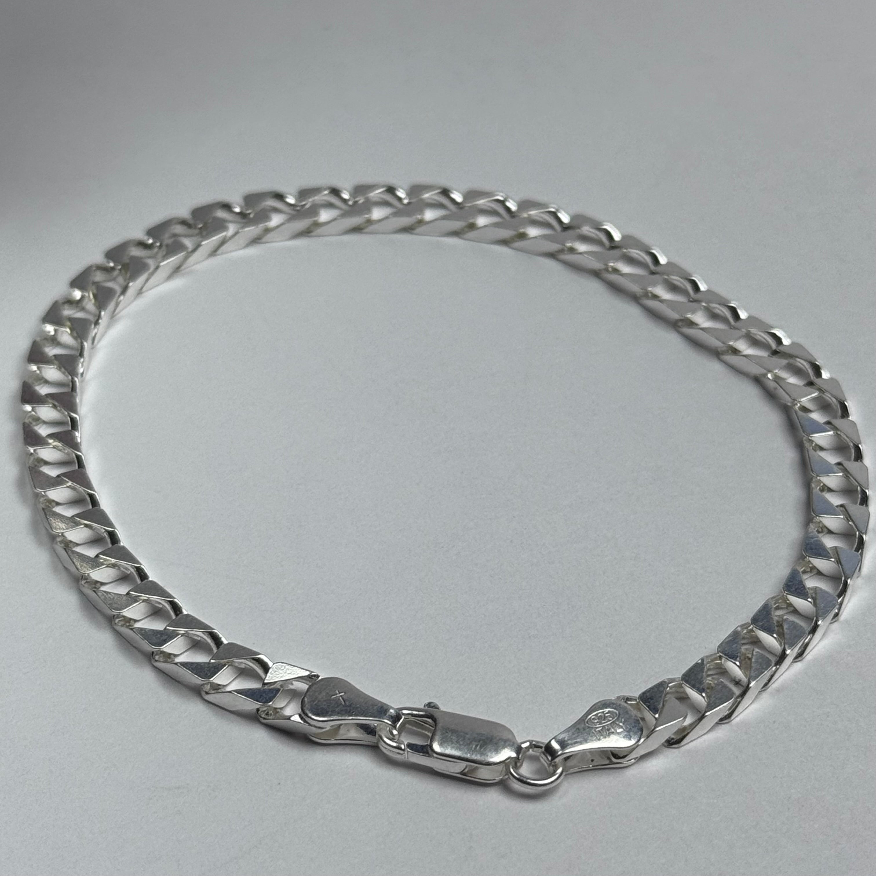 Pulsera para hombre - Eslabón cuadrado - Plata ley 925