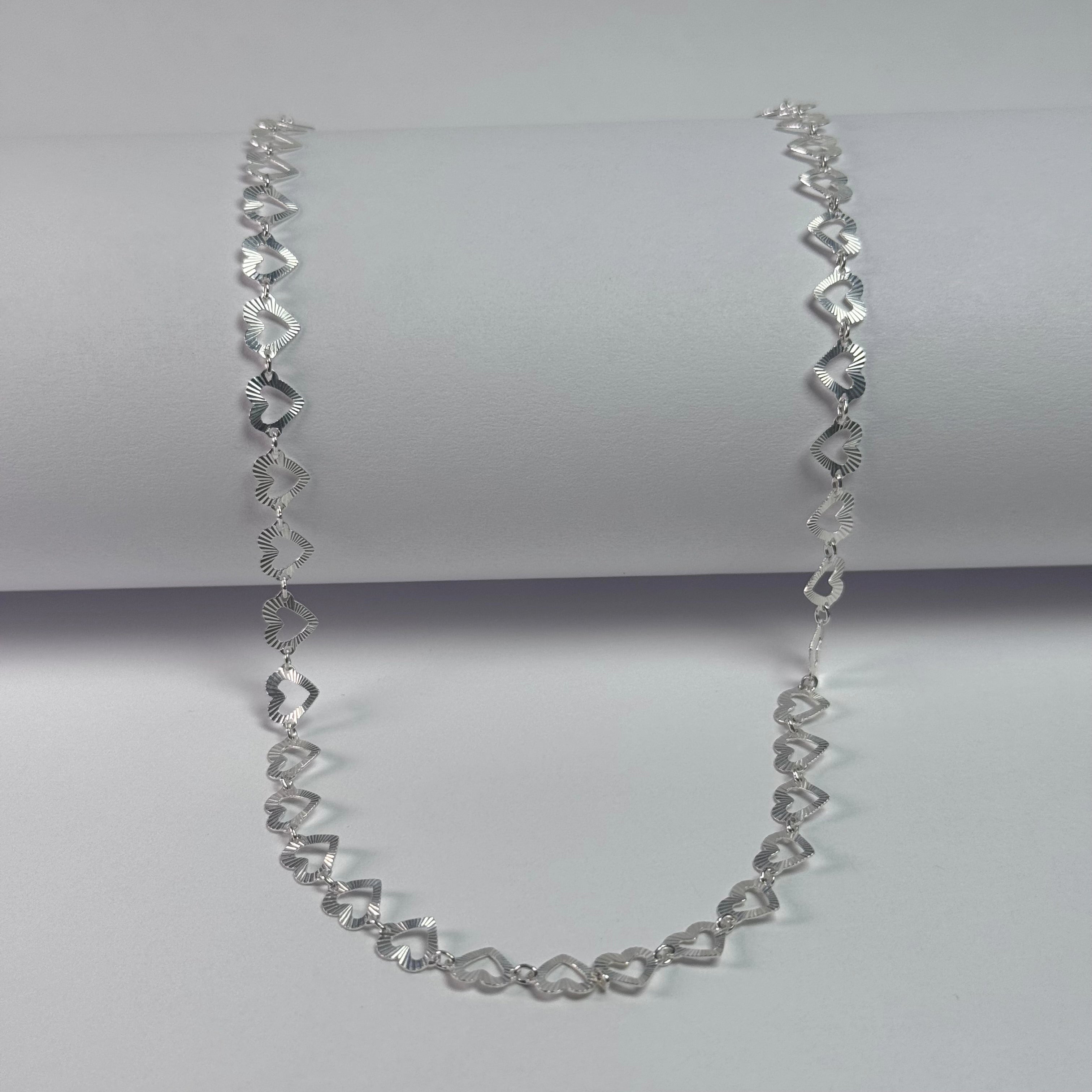 Cadena para mujer - Corazones - Plata ley 925