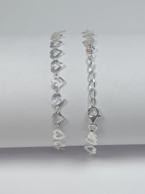 Cadena para mujer - Corazones - Plata ley 925